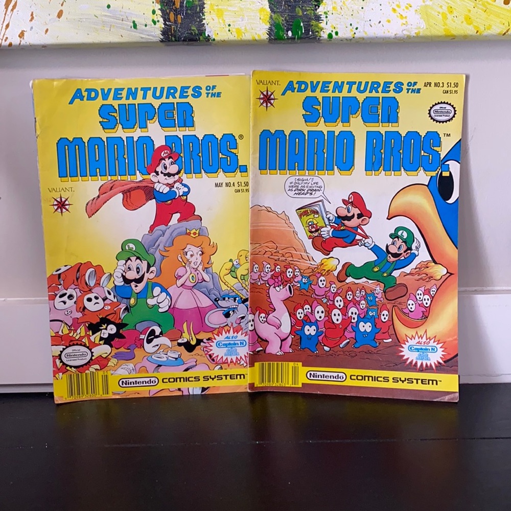 Adventures of Super Mario Bros Comic Vol 2 Issues 3 & 4 Bundle Valiant 1991